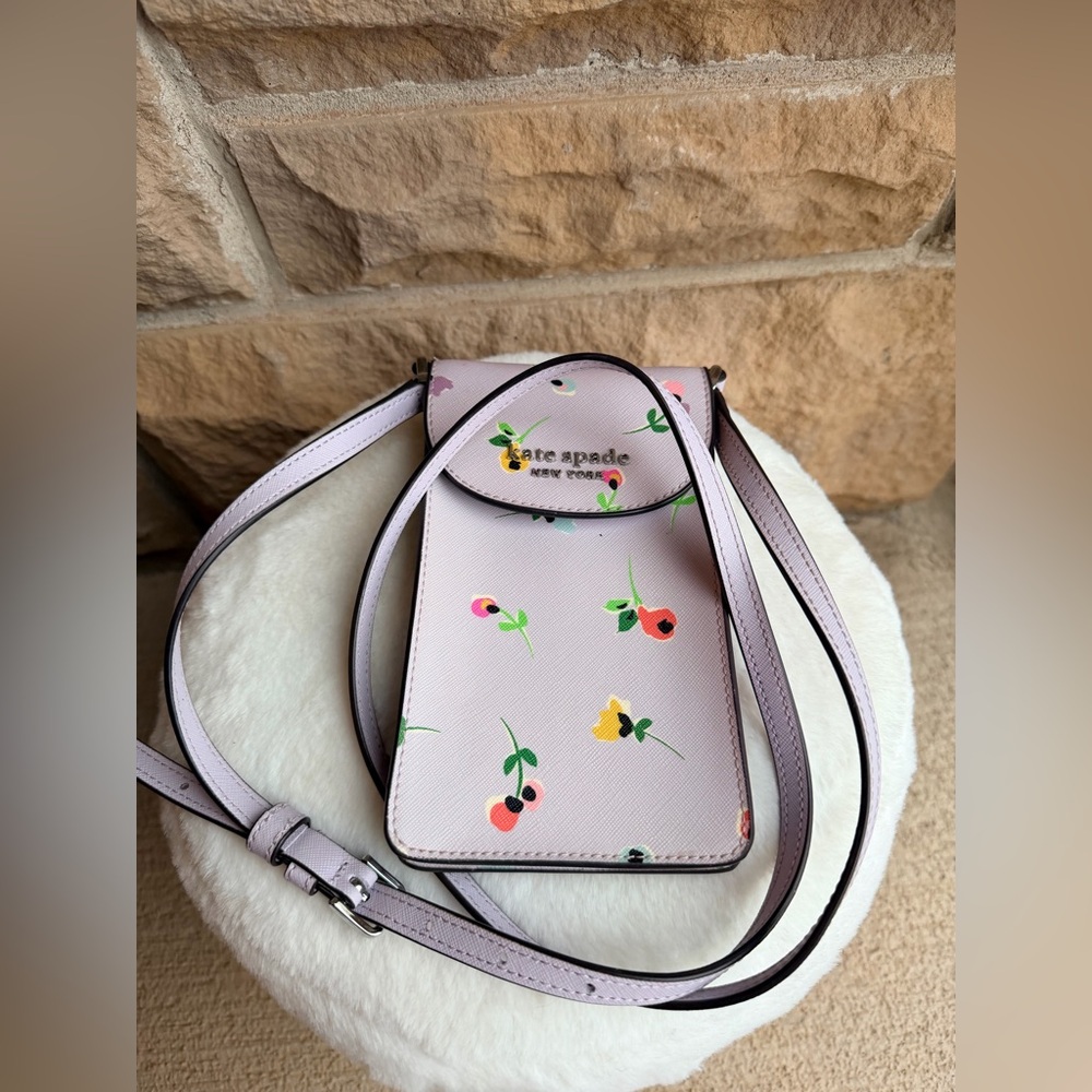 kate spade lilac floral crossbody phone bag - Picture 7 of 16